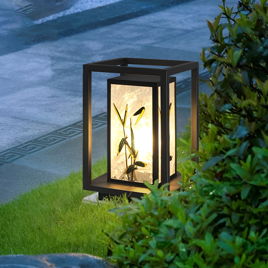 Artistic Solar LED Pathway Lights with Landscape Pattern Design