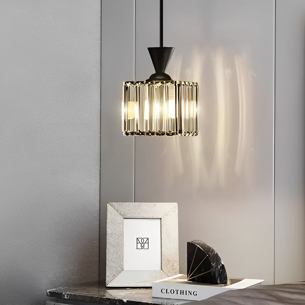 Modern Crystal Pendant Light with Three-Step Dimming