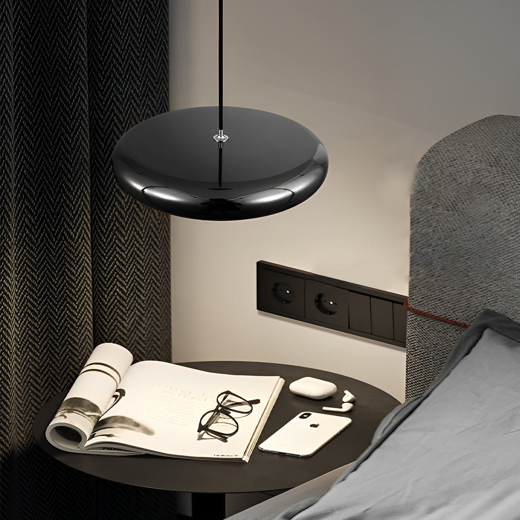 Round Mirrored Aluminum LED Pendant Light - Modern Minimalist