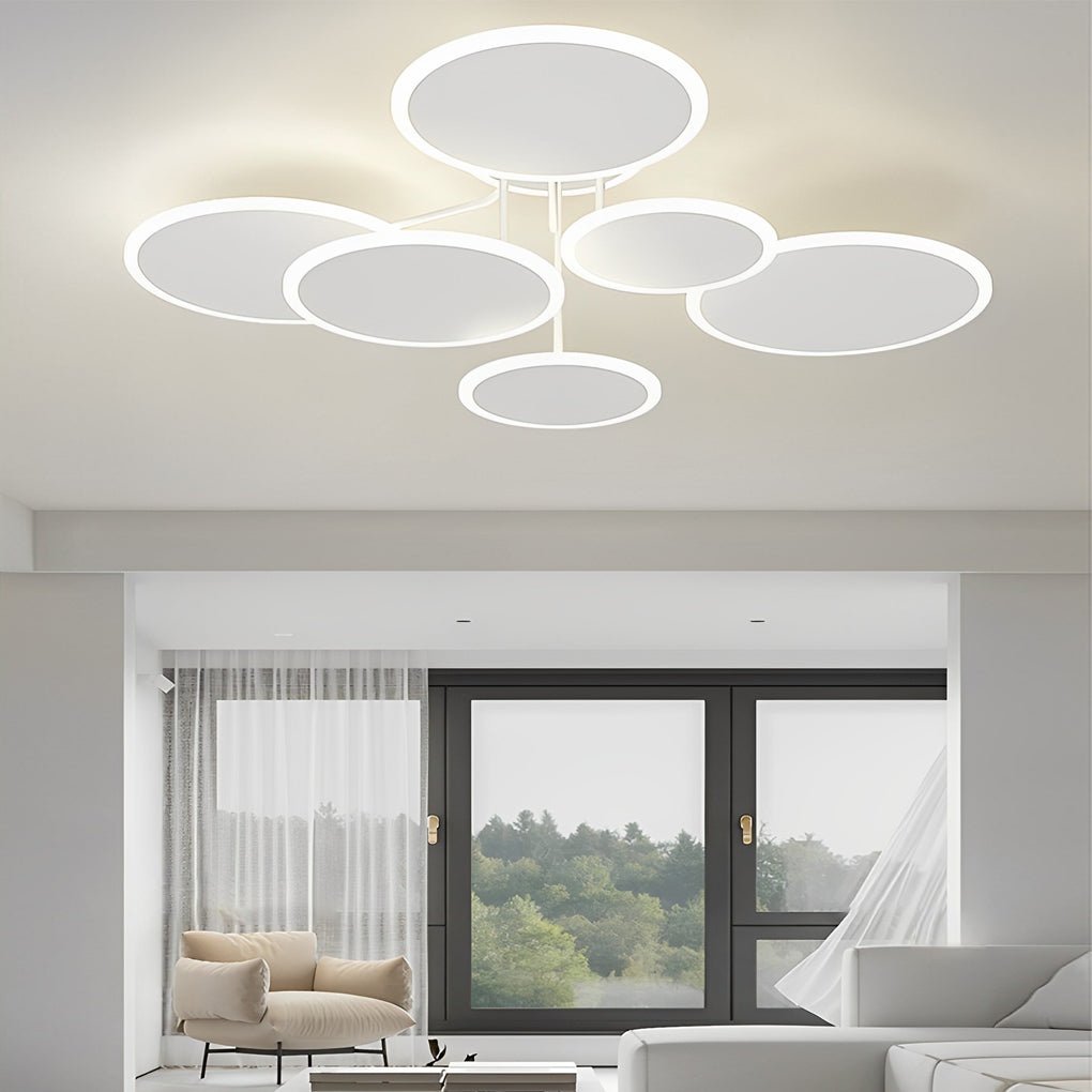 Nordic Round LED Ceiling Light - Matte White Three-Step Dimming