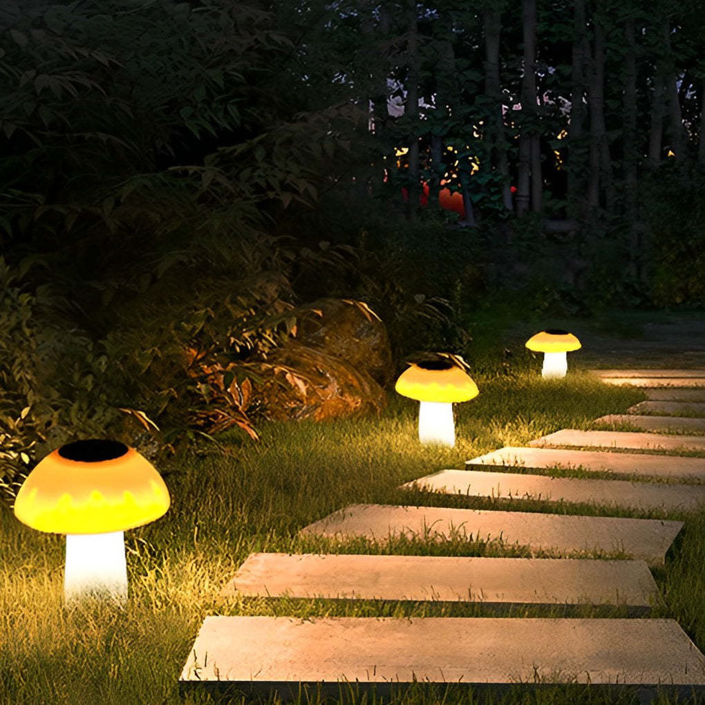 Mushroom Solar LED Lawn Light - Waterproof Outdoor Garden Lighting