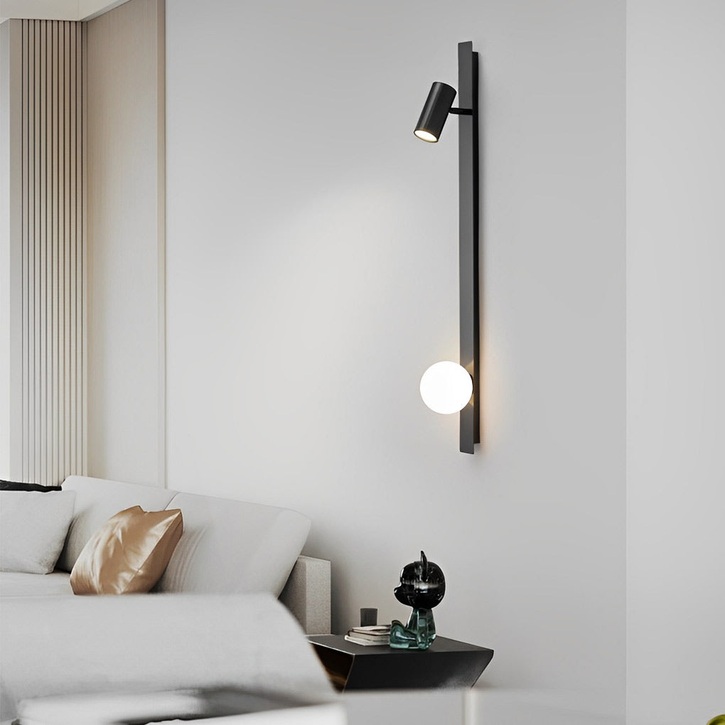 Modern Black Gold LED Wall Sconce with Adjustable Spotlight