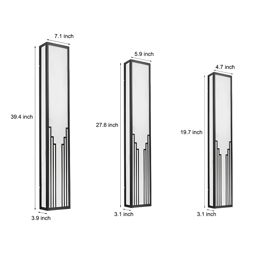 Modern Rectangular LED Outdoor Wall Light - Black Waterproof