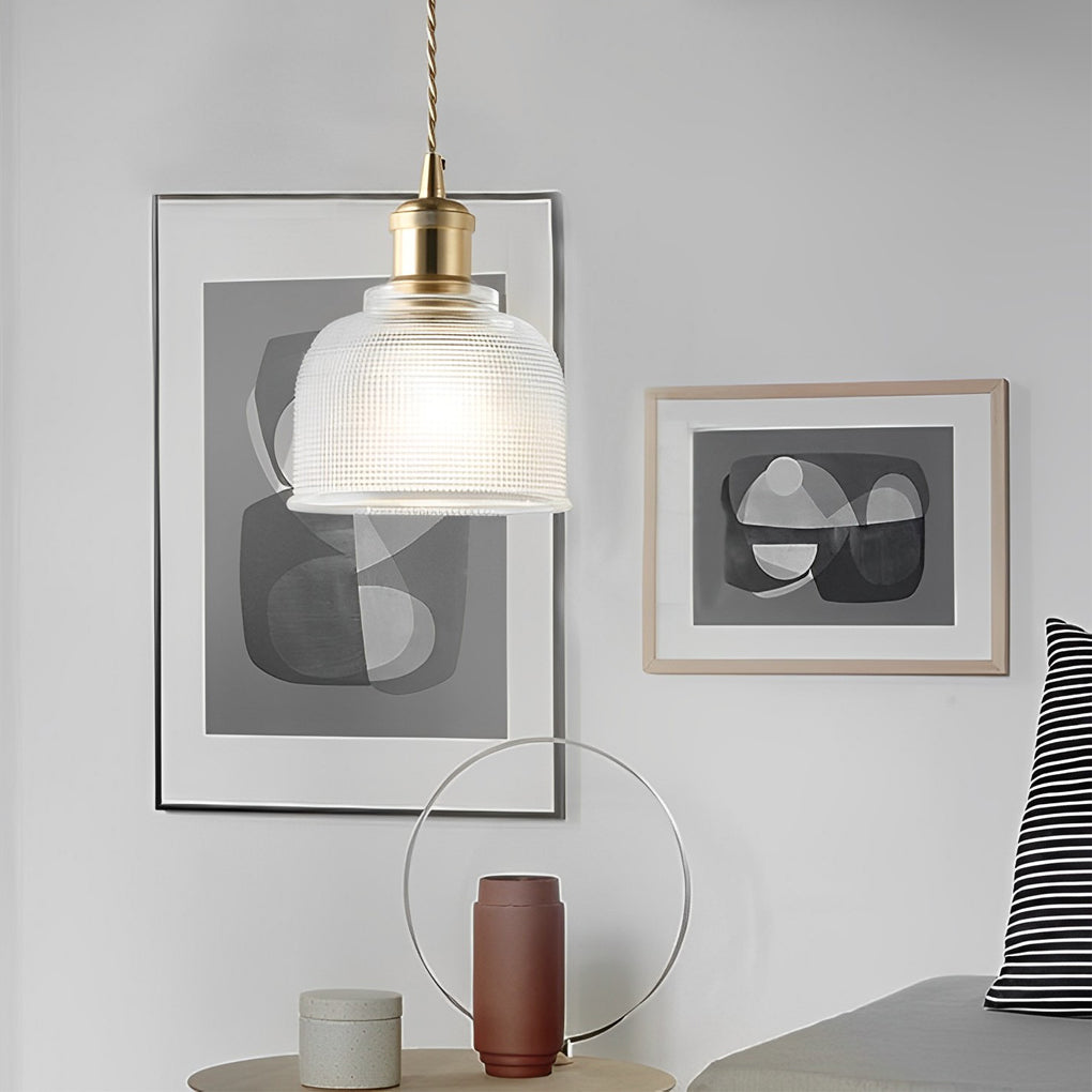 Electroplated Glass Bowl Pendant Light Modern Dining Lamp