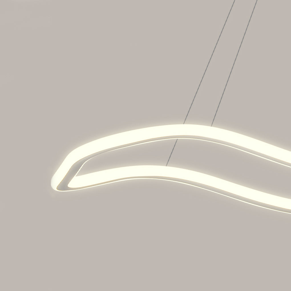 Wave Circular LED Pendant Light Modern Metal Chandelier