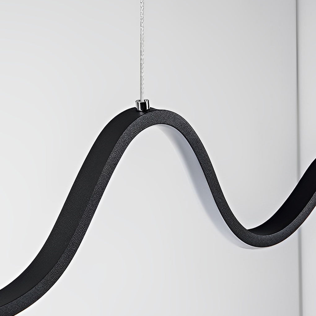 Modern Wave Line LED Pendant Light with Three-Step Dimming