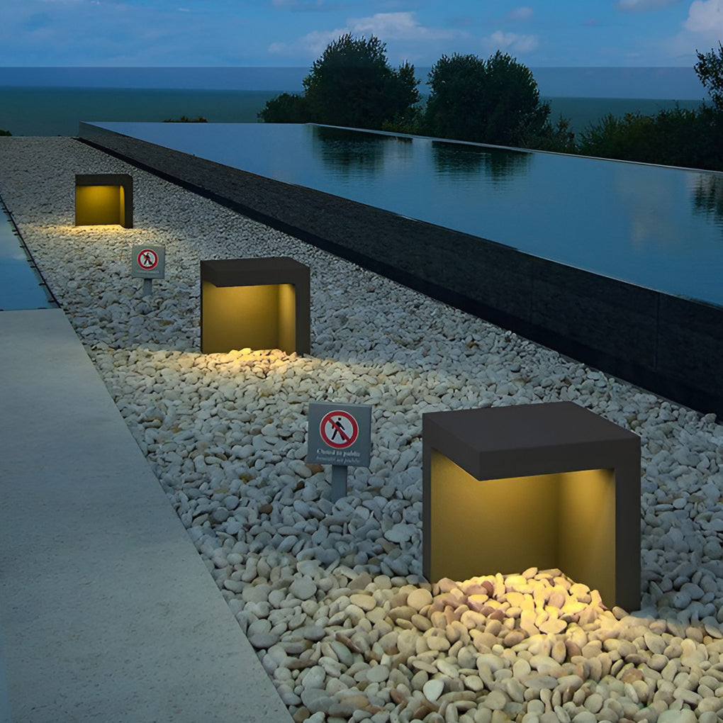 Modern Gray Rectangular LED Path Light 4.5W IP54 Waterproof