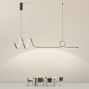 Modern Wave LED Pendant Light Dimmable Aluminum Dining Chandelier