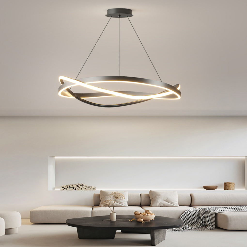 Wave Ring Chandelier Modern Dimmable LED Pendant Light