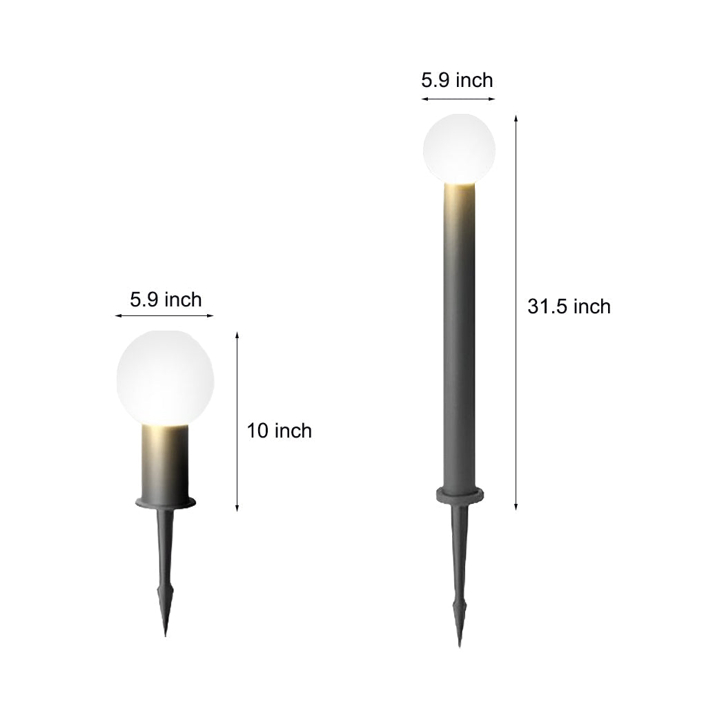 Modern Round Ball LED Pathway Light - Waterproof Outdoor Garden