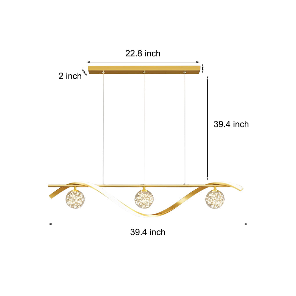 Modern Glass Ball Chandelier with Three-Step Dimming | LED Pendant