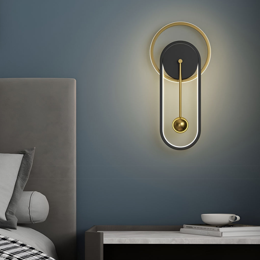 Modern Clock-Shaped LED Wall Sconce - Aluminum & Iron Finish