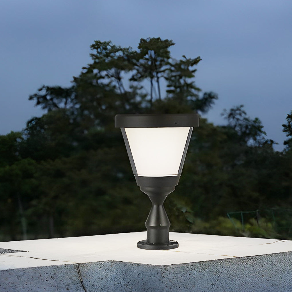 Modern Solar Fence Post Cap Light - Waterproof Aluminum Outdoor