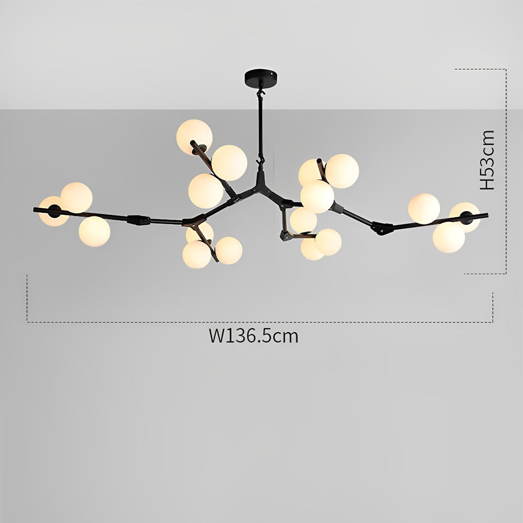 Modern Minimalist Cluster Chandelier – Metal Glass Pendant Light