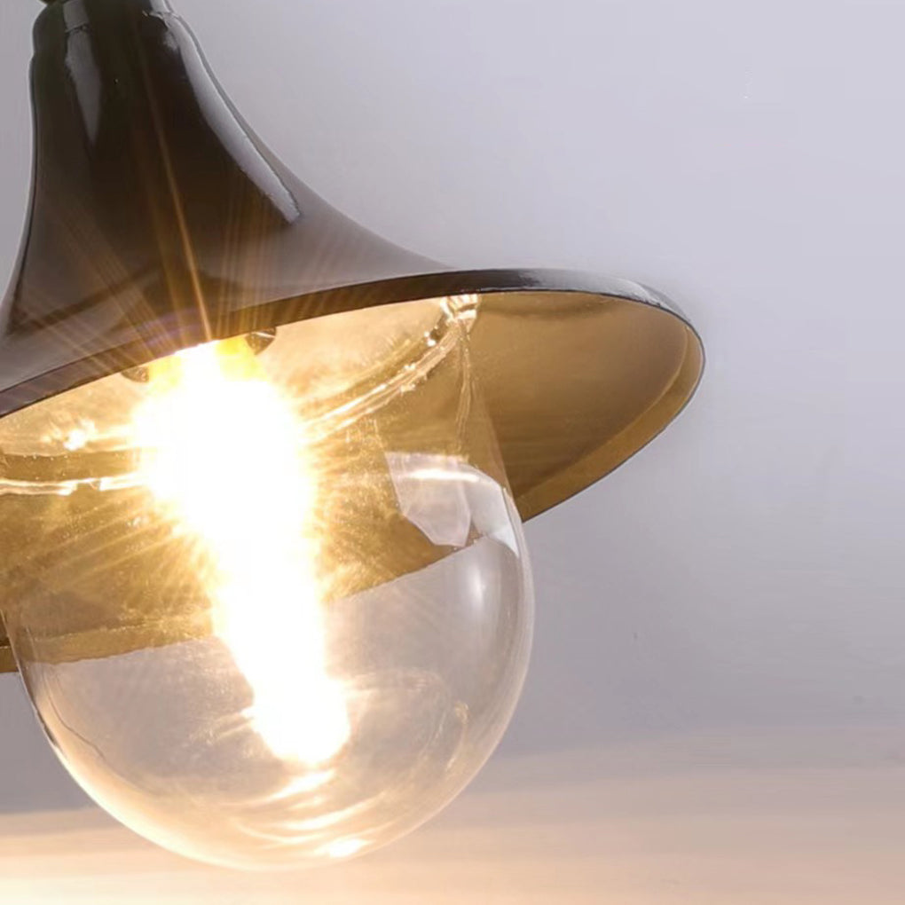 Trumpet Shaped LED Outdoor Wall Lamp Black Industrial Vintage