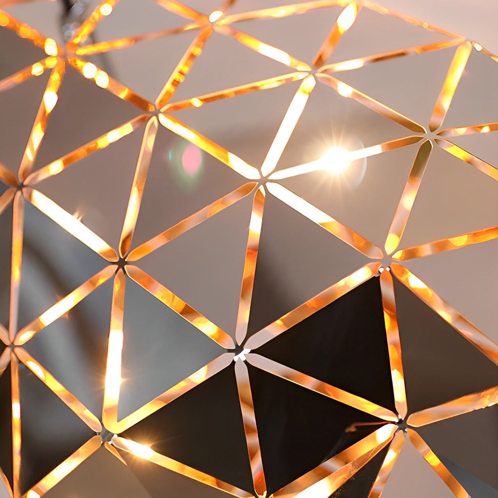Modern Hollow Stainless Steel Pendant Light - Geometric Design
