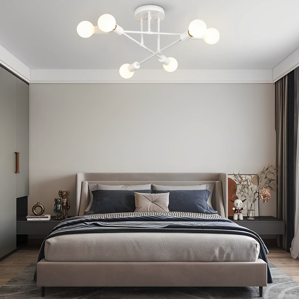 Modern 6-Light Sputnik Flush Mount Ceiling Light - 22'' Dia