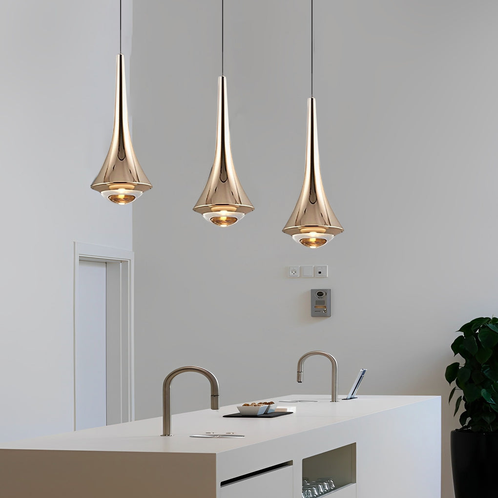 Adjustable Modern LED Pendant Light with Aluminum & Glass Shade