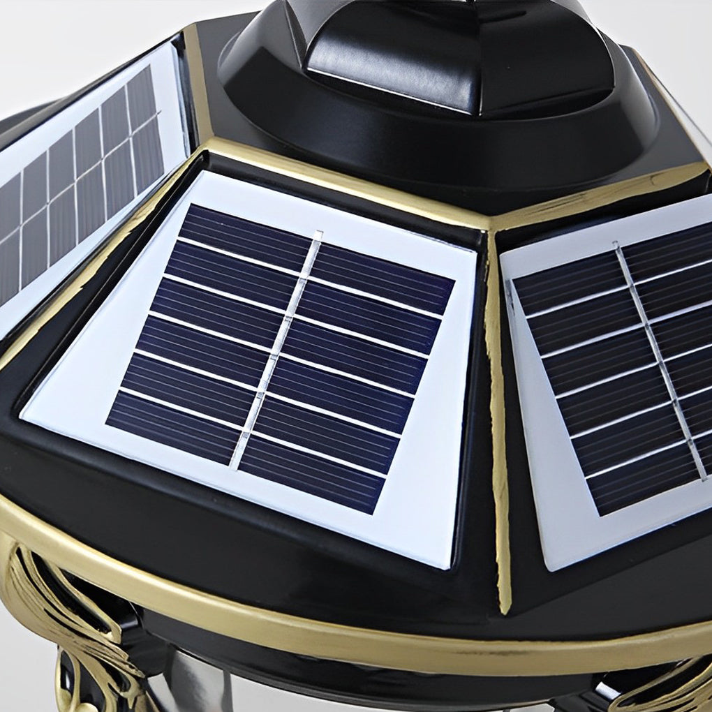 Modern Retro Solar Fence Post Light - Dual Power Aluminum Glass