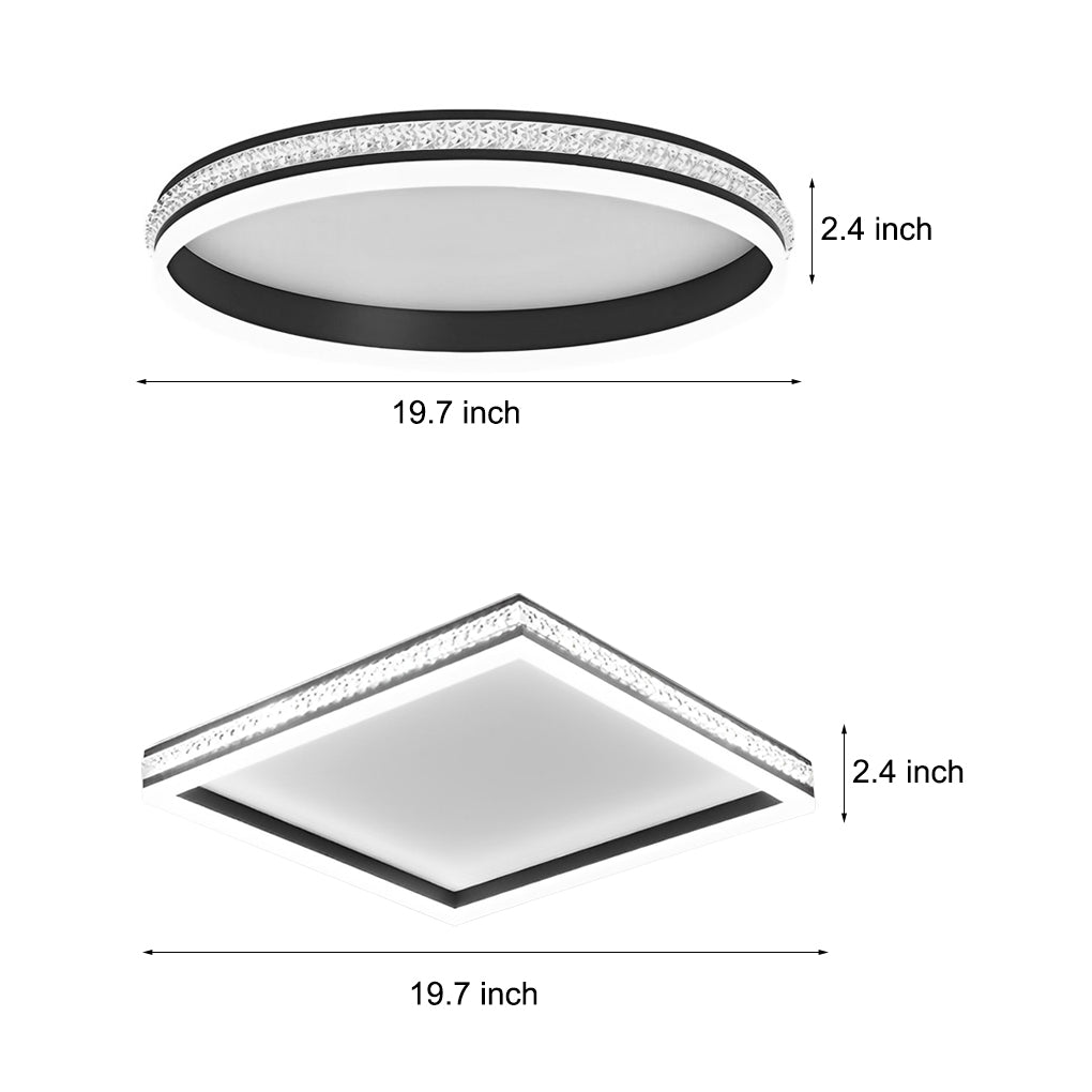 Modern Dimmable LED Semi Flush Ceiling Light with Remote Control