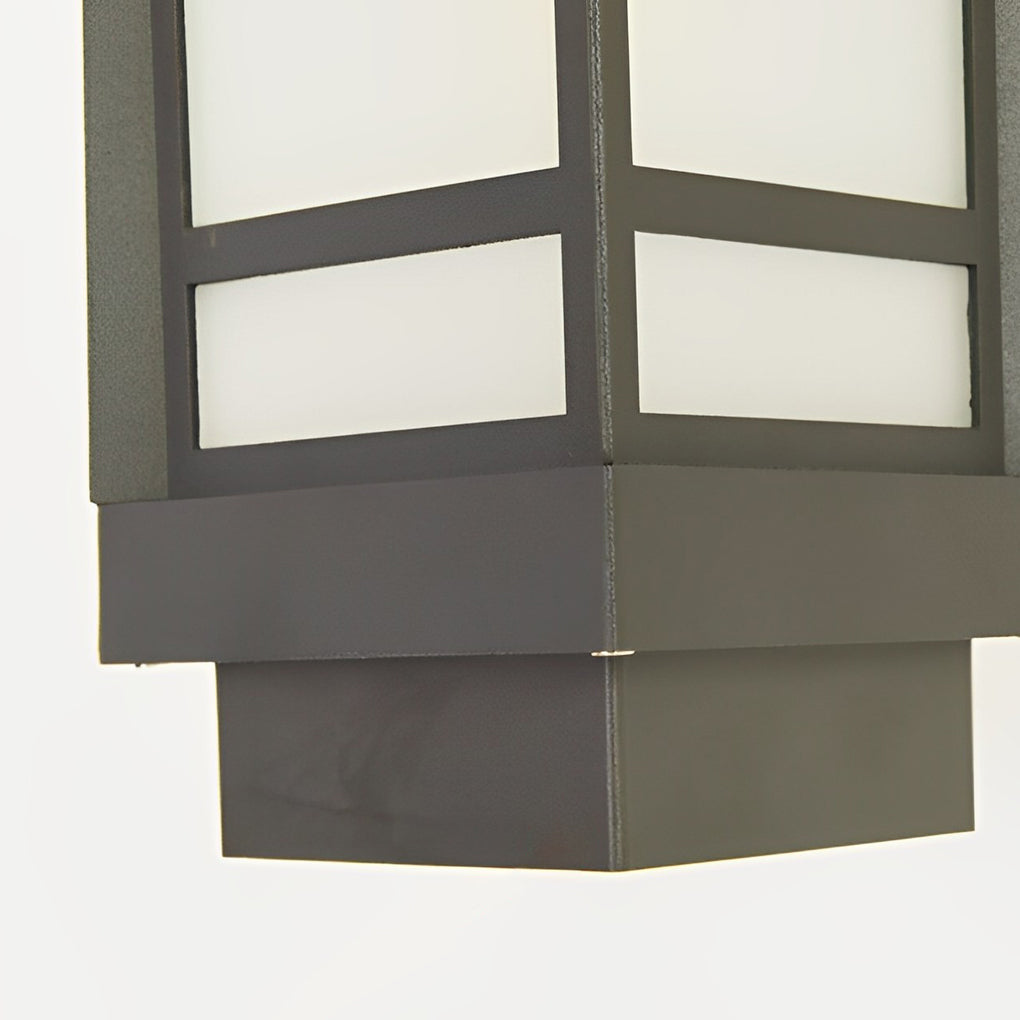 Modern Matte Black Outdoor Wall Lamp with Frosted Glass Shade