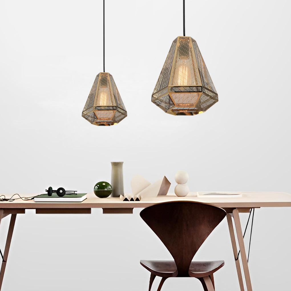 Geometric Stainless Steel Pendant Light - Modern Nordic Design