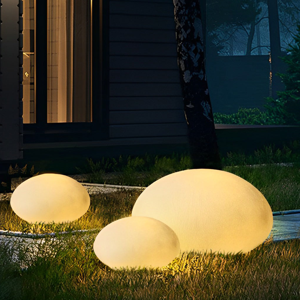 Modern Resin Cobblestone LED Lawn Light Waterproof Outdoor