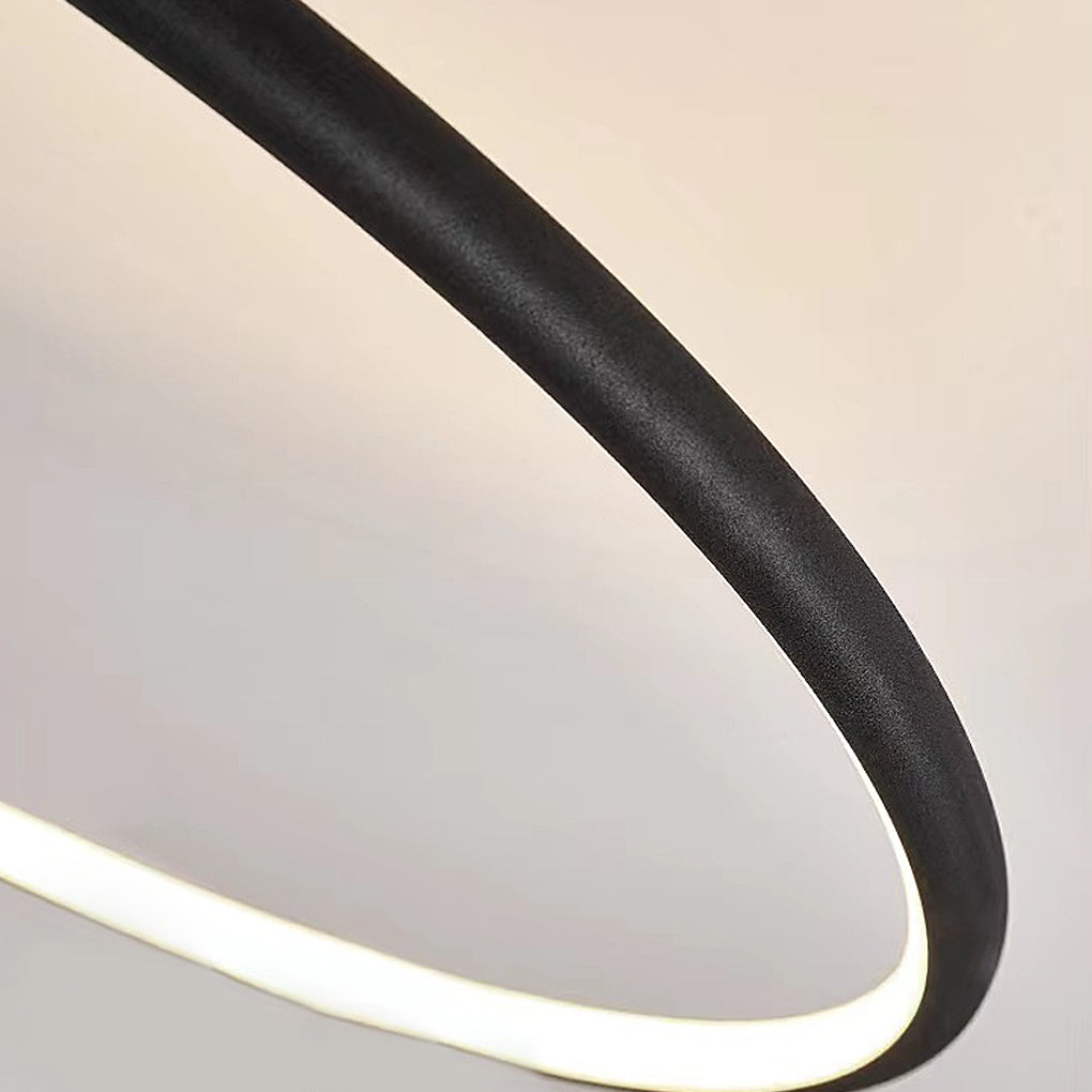 Adjustable Modern Round LED Ceiling Light - 3-Step Dimming Black