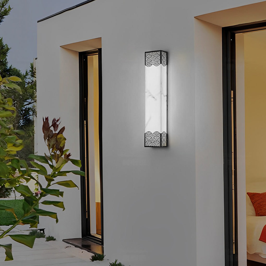 Modern Rectangular Resin LED Outdoor Wall Light - Waterproof