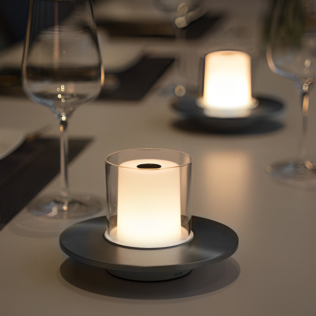 Cordless Cylinder Candle Table Lamp with Touch Dimming Control