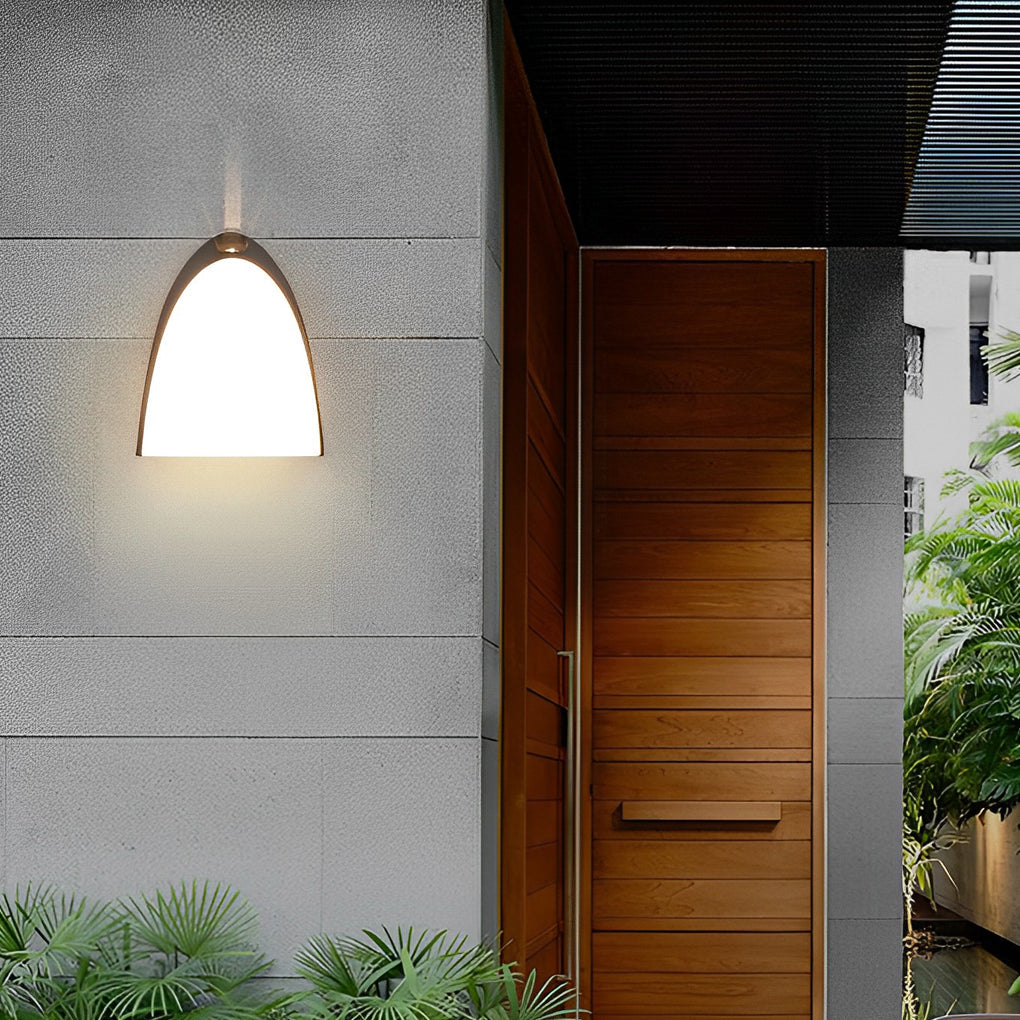 Modern Black Aluminum Outdoor Wall Sconce with LED Light