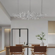 Sculptural Wave LED Chandelier – Electroplated Metal