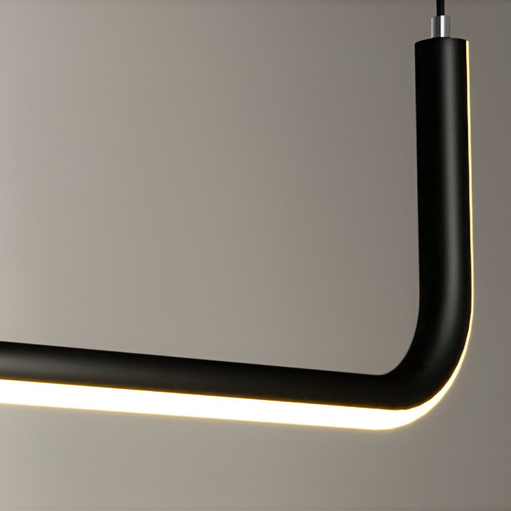 Modern Linear LED Pendant Light with 3-Step Dimming – Black Aluminum