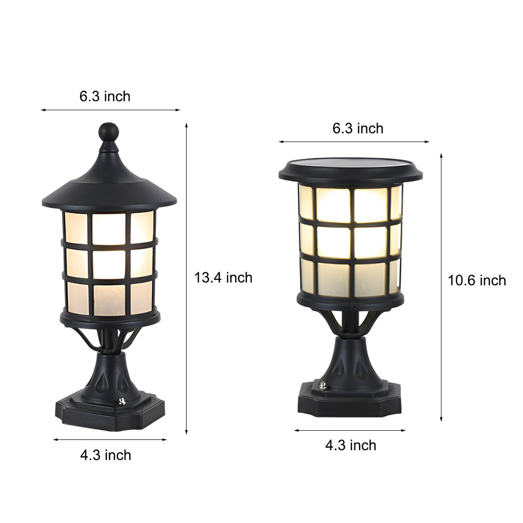 Modern Black Solar Fence Post Light with Remote Control