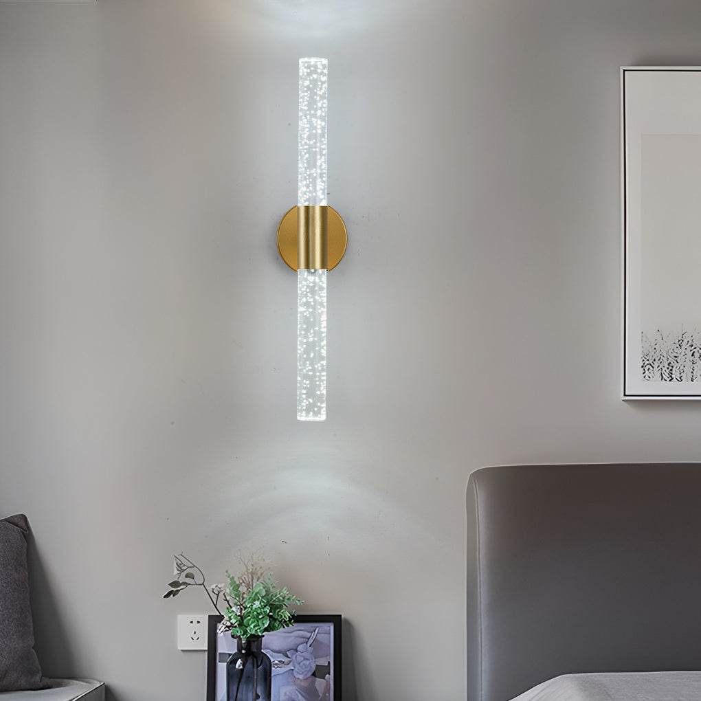 Industrial Cylinder LED Wall Sconce – Iron & Acrylic Wall Light