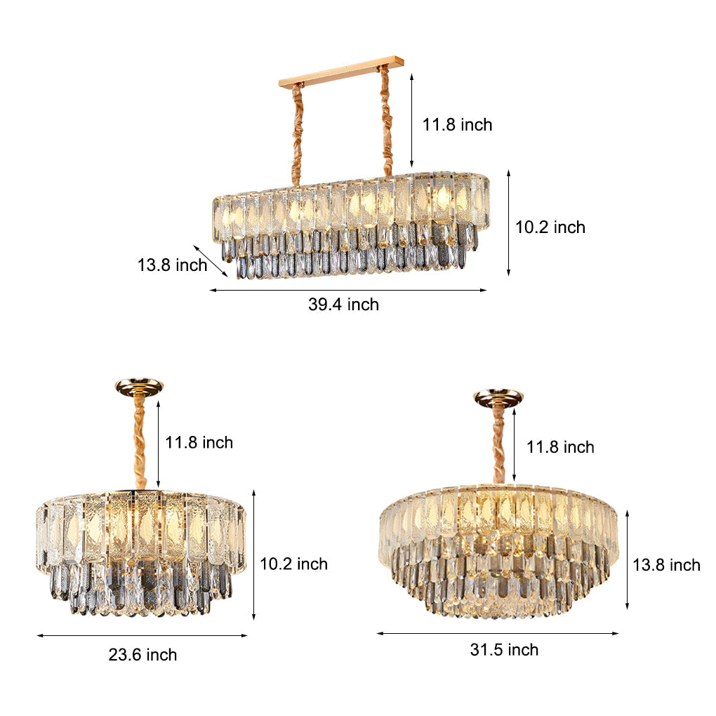Modern Crystal Chandelier with Three-Step Dimming LED
