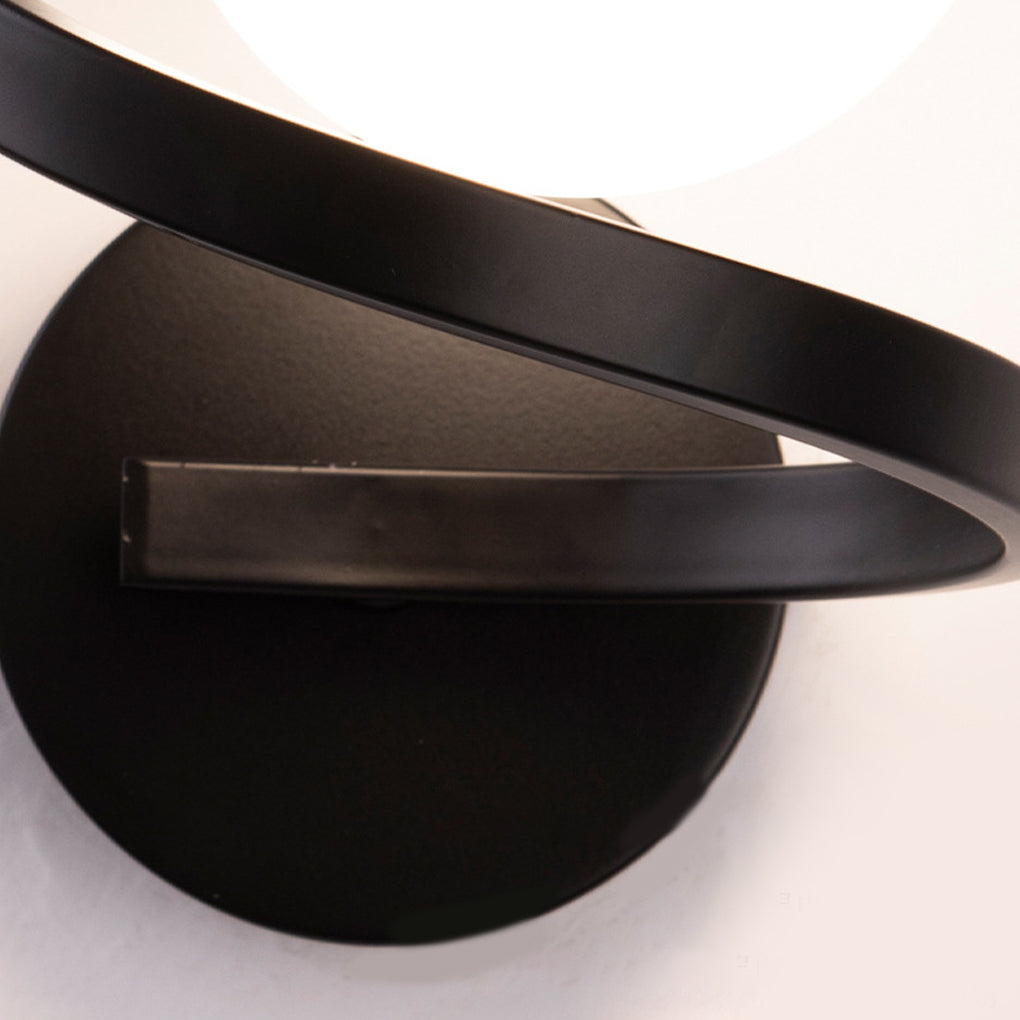 Curved Metal LED Wall Sconce with Glass Shade - Modern Lighting