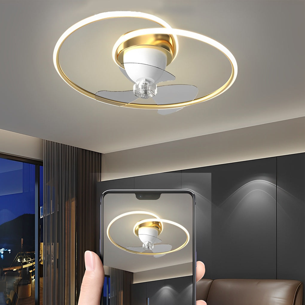 Smart Dimmable Ceiling Fan Light with APP Control & 360° Rotation