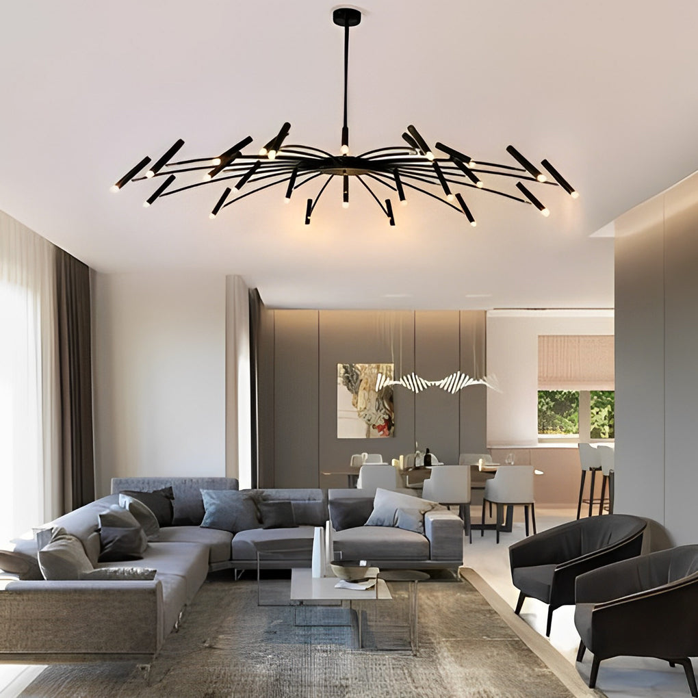 Adjustable Metal LED Minimalist Chandelier with 3-Step Dimming