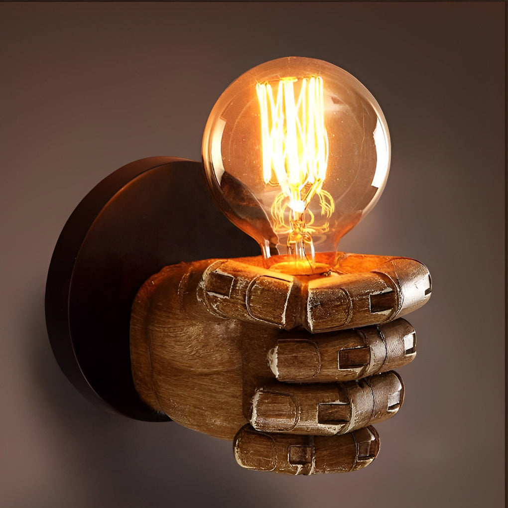 Resin Fist Wall Sconce – Industrial Retro Style Lighting