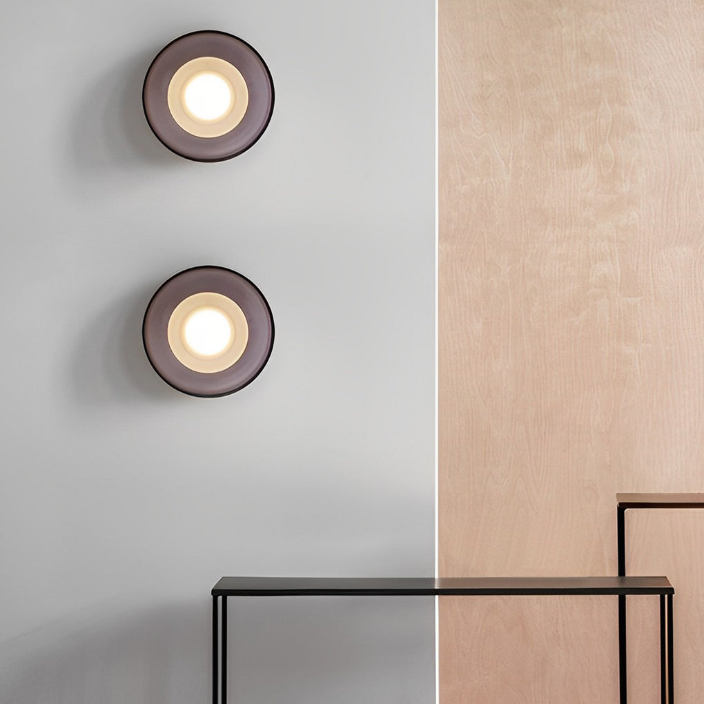 Modern Round Glass Wall Sconce with LED Light