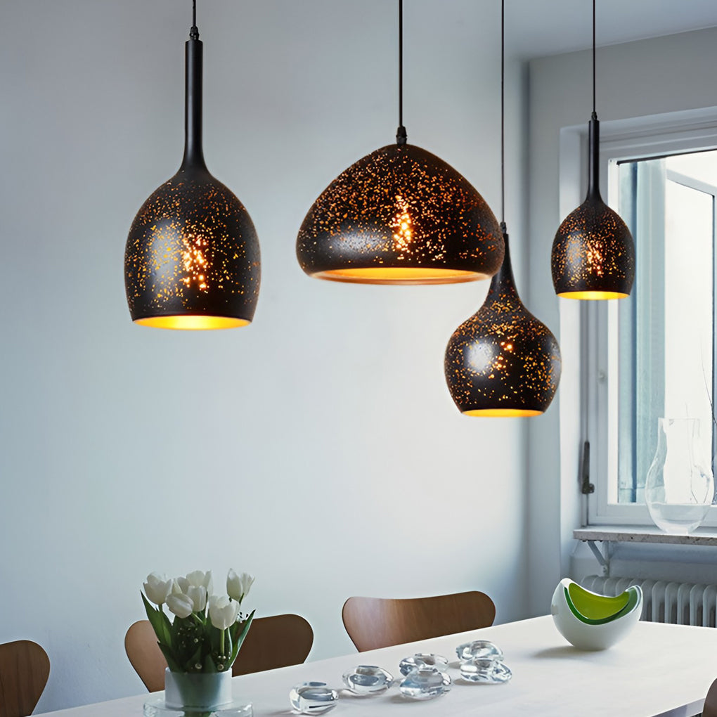 Industrial Black Iron Pendant Light with E27 Socket