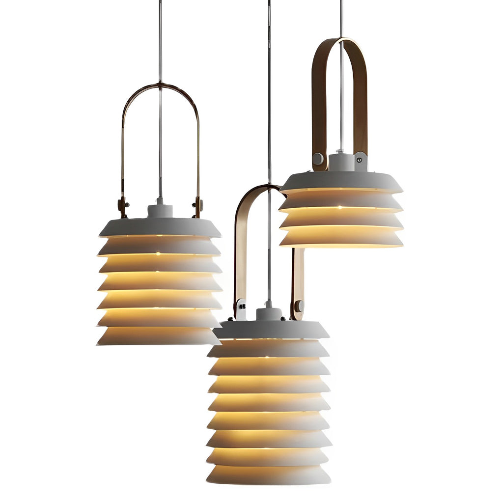 Multi-Layer Metal Minimalist Pendant Light Modern Drum Shade