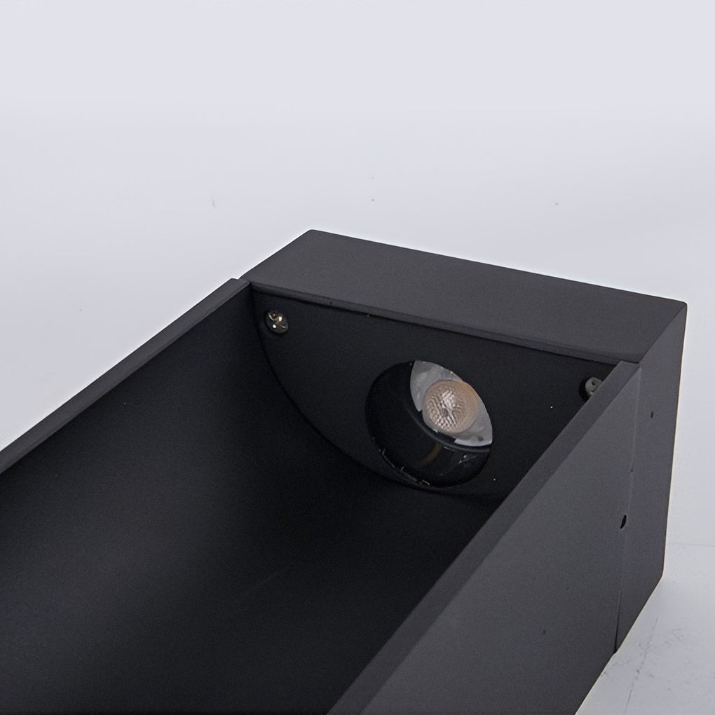 Modern Black LED Outdoor Lawn Light - Industrial Style Aluminum