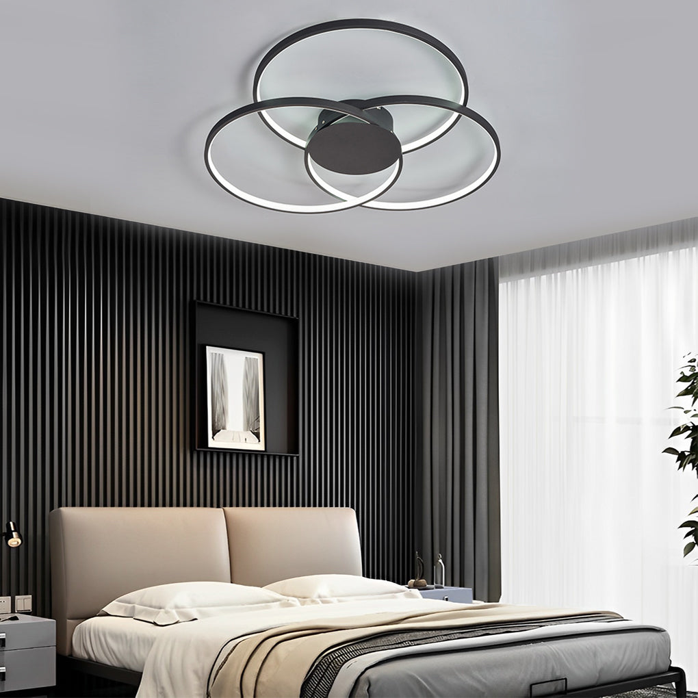 Three Rings Modern Nordic Ceiling Light with Stepless Dimming
