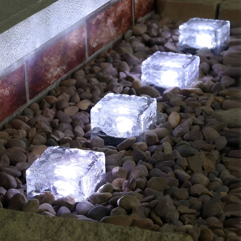 Solar Ice Cube Step Lights Modern Outdoor Deck Pathway Lighting