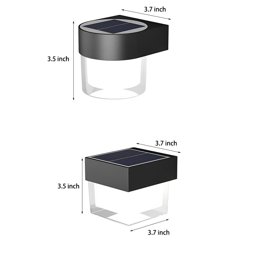 Modern Solar LED Outdoor Wall Light - Black Iron Waterproof