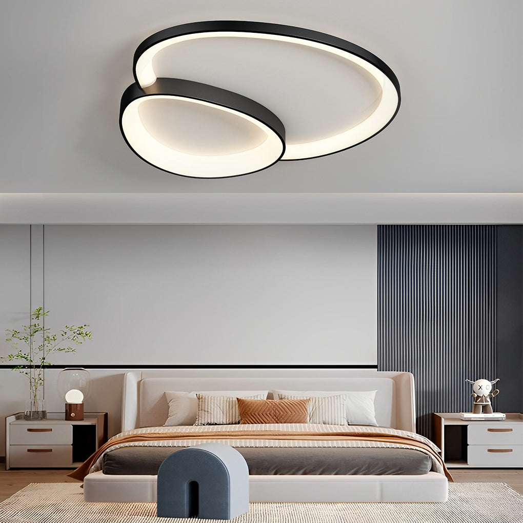 Geometric Line LED Flush Mount Ceiling Light with 3-Step Dimming
