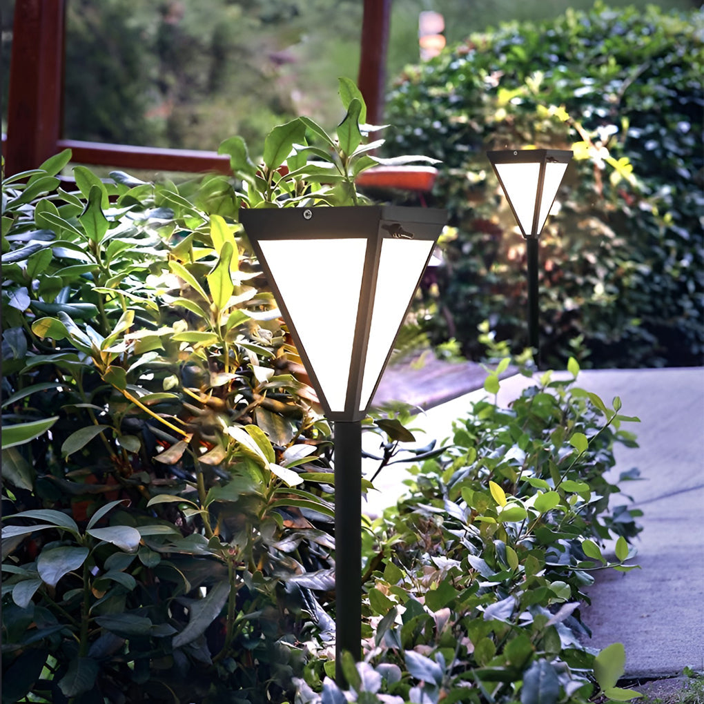 Solar LED Pathway Post Light - Modern Outdoor Landscape Lighting