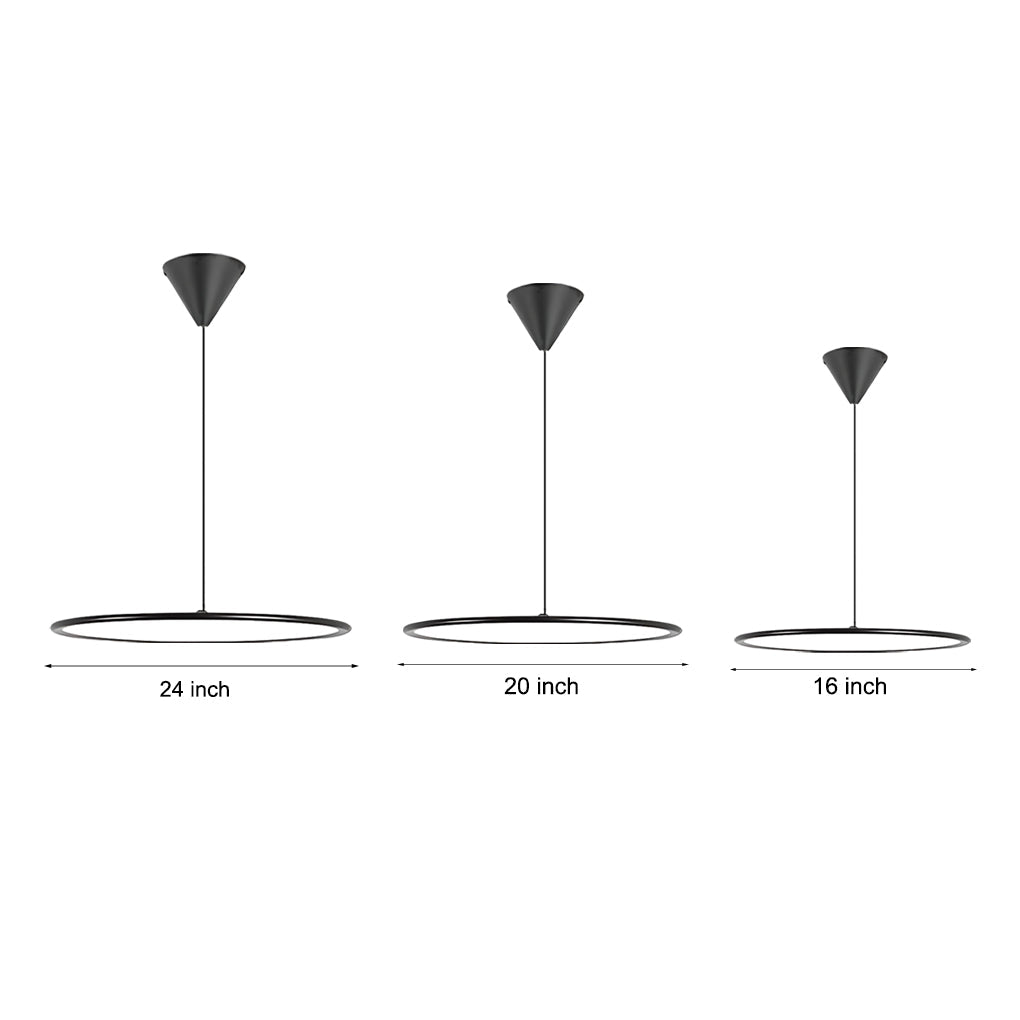 Modern Circle Linear Metal Pendant Light with Integrated LED